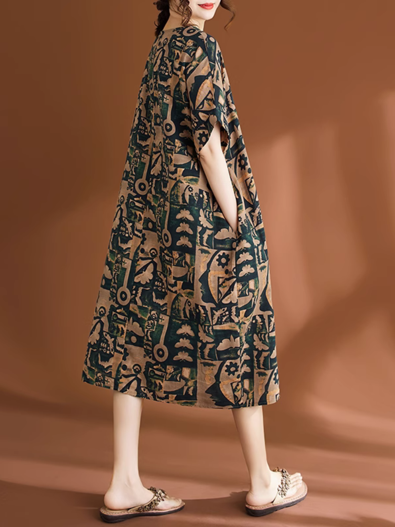 Women's Beautiful & Unique Summer Printed Midi-Dress
