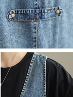 Versatile Women's High Waist Loose Denim Dungarees | Eva Trends