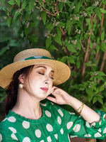 Polka Dot Tiered Midi Dress in Breathable Cotton Blend Elegance