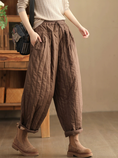 Women's Trouser Double-layer Vertical Stripe Bottom