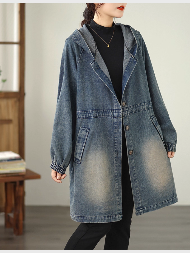 Women's Summer Stylish & Comfy  Denim Hooded Loose Jacket