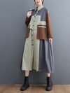 Women's Pretty Button Up Mid-Length Loose Coat With Side Pockets