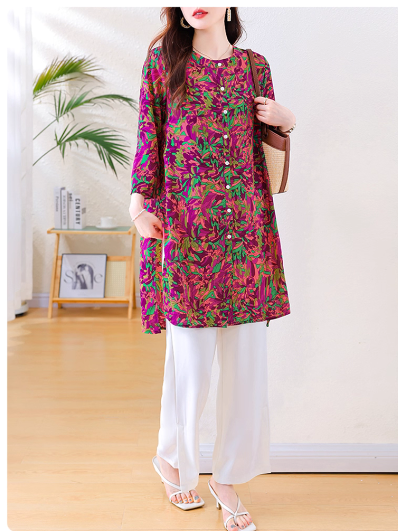 Women’s Summer Trendy & Graceful Casual Printed Midi Top
