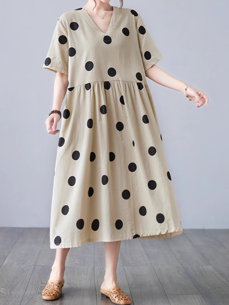 Women's Summer Fashionable  Printed Dot  Design A-line Dress