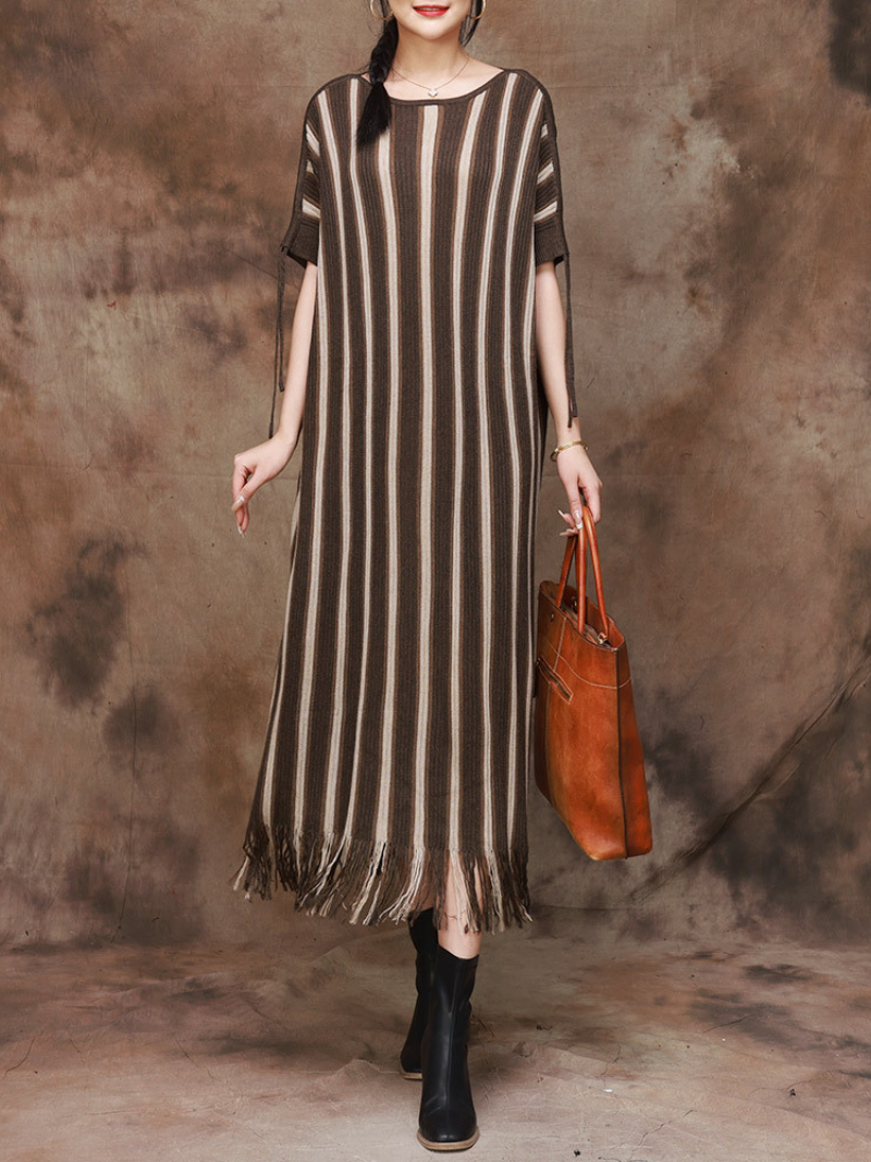 Women's coffee green Midi Dress