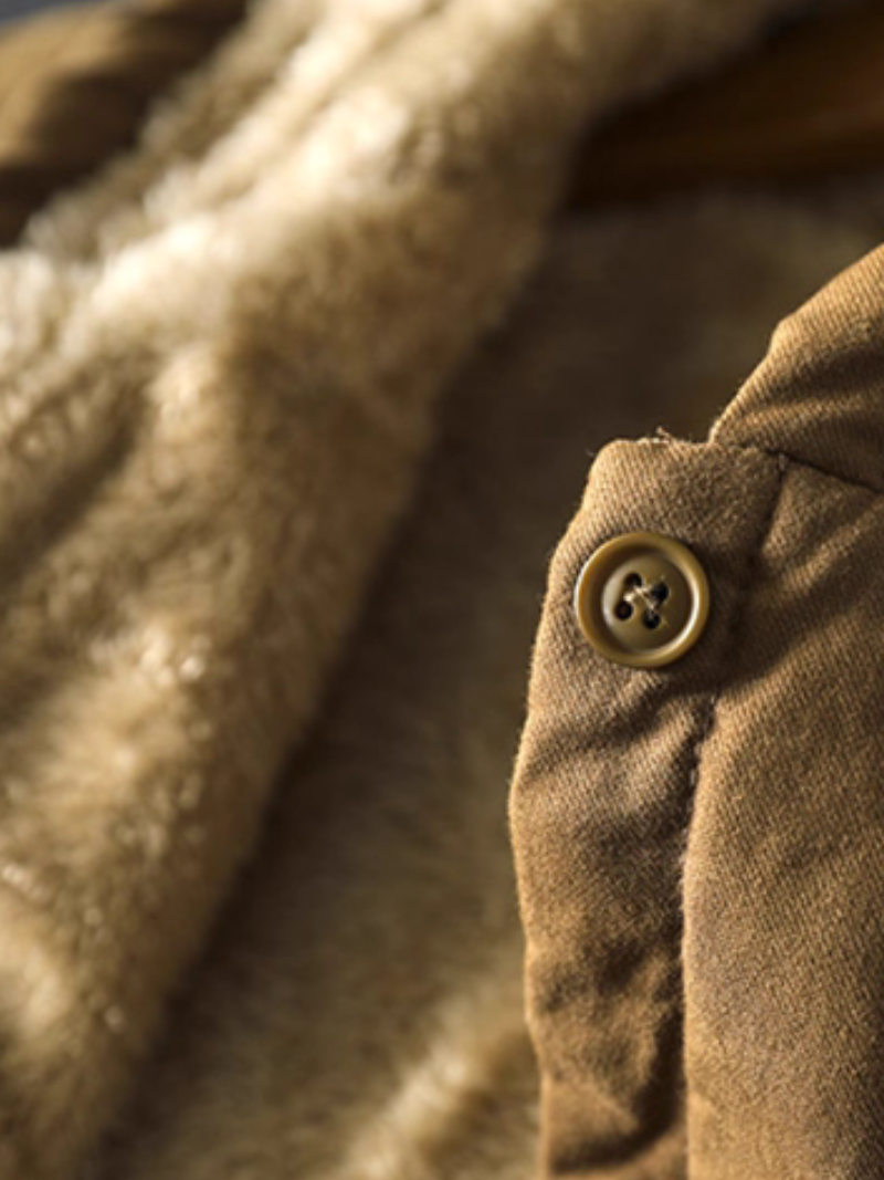 Chic Cotton Hooded Jacket with Plush Lining, Women’s Winter Parka
