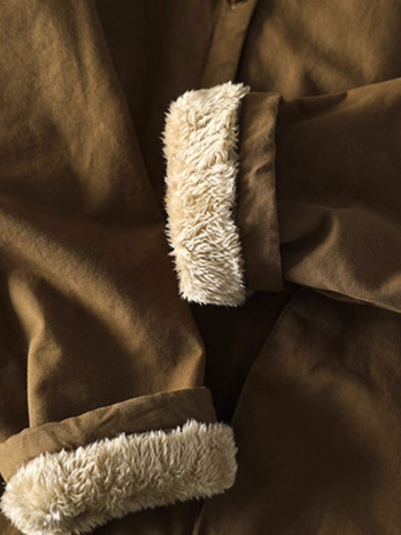 Chic Cotton Hooded Jacket with Plush Lining, Women’s Winter Parka