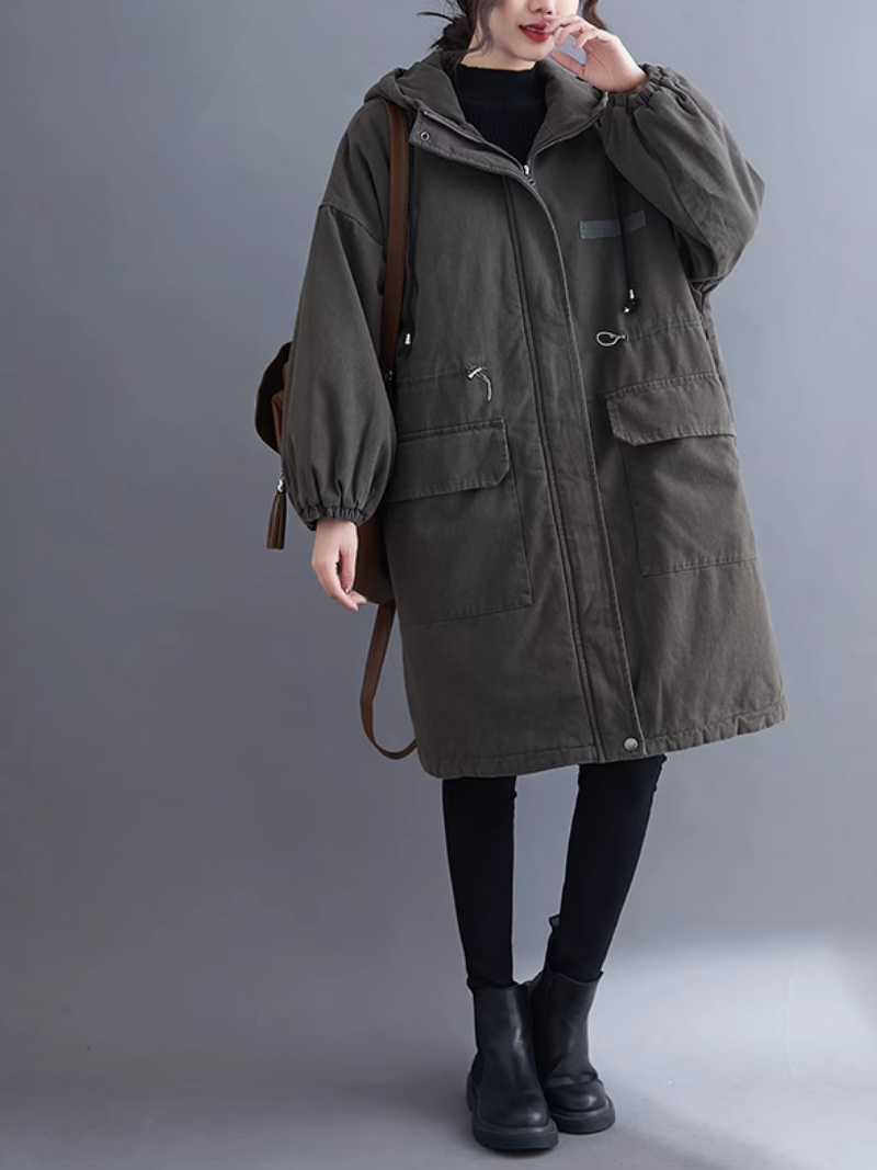 Women's Winter Wonderland Zipper Large Pockets Coat