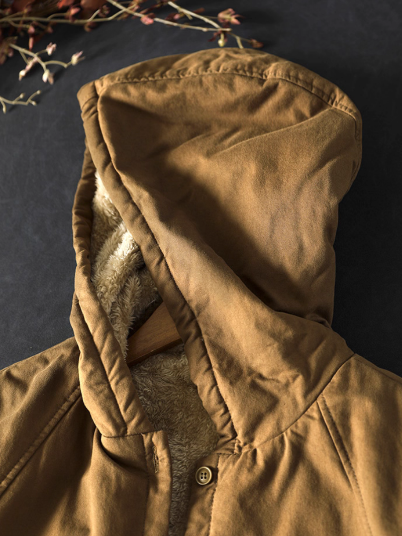 Chic Cotton Hooded Jacket with Plush Lining, Women’s Winter Parka