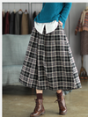 Women's Versatile Elegance Side Pockets Plaid Skirt