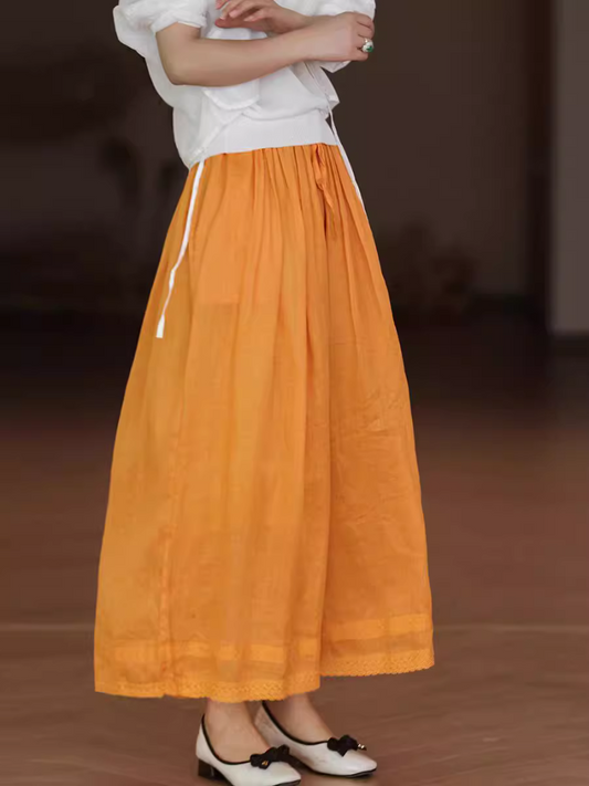   Women's Orange Loose Bottom