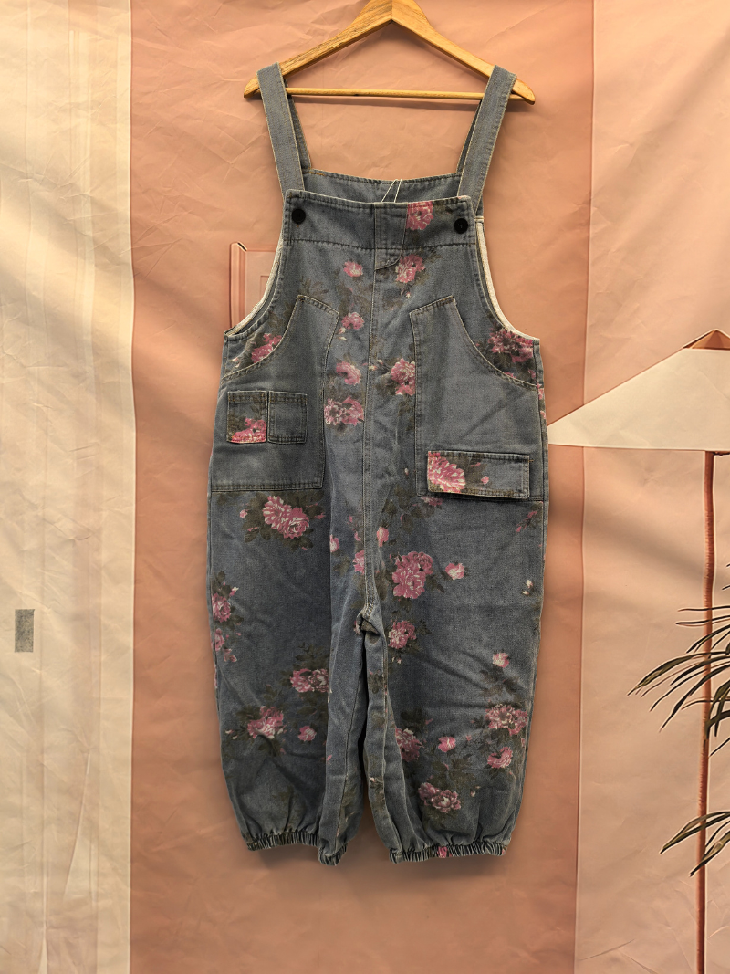 Hey Women's Denim High Waist Loose Baggy Dungarees