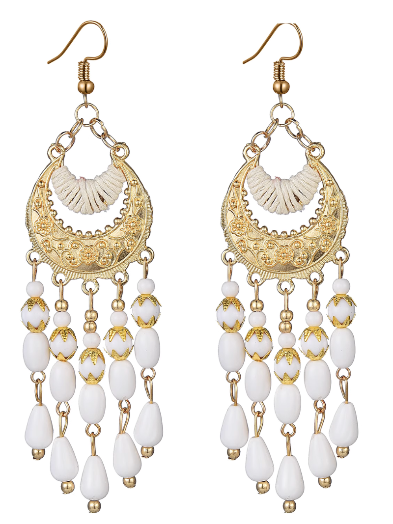 Women's White Comfortable Earing  