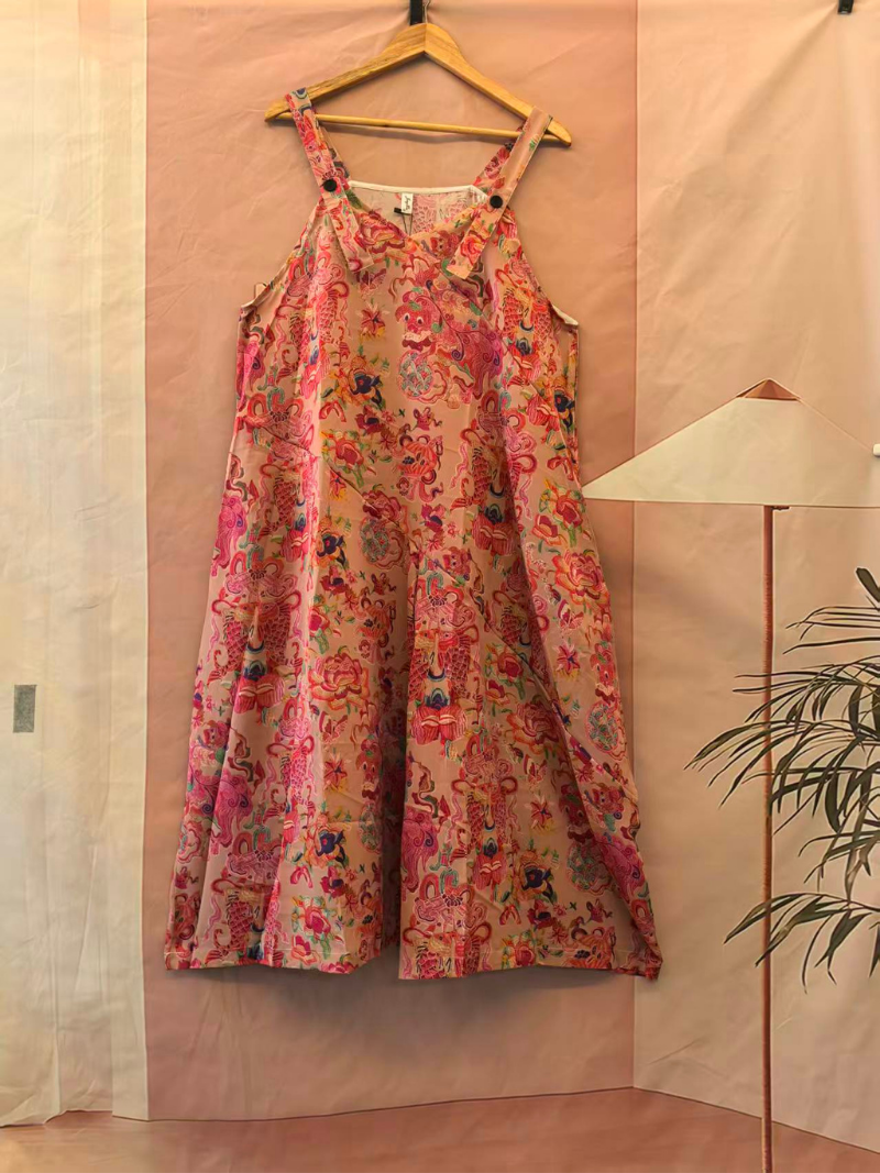 Women's Summer Lightweight Printed Loose Overall Dungaree