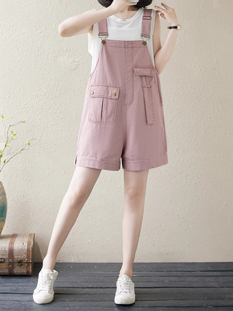 Women's Summer Casual Loose Versatile Side Pocket Style Dungaree