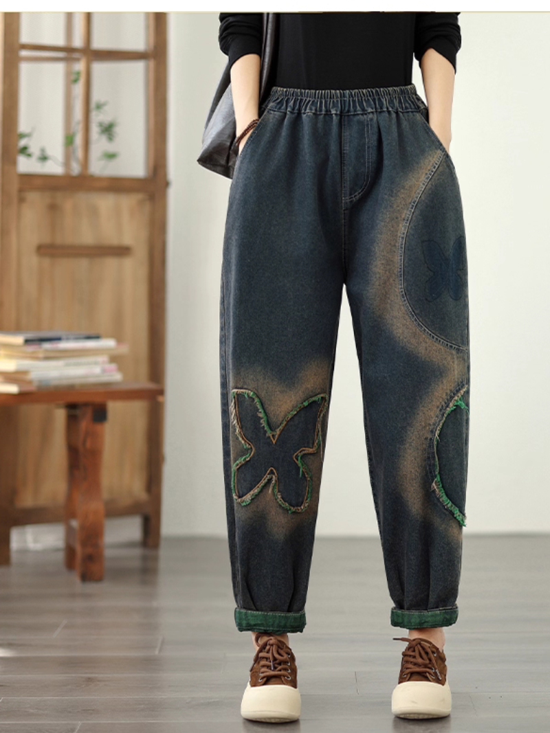 Frauen Sommer Breezy & modernes Blätterblumenfleck losen Boden