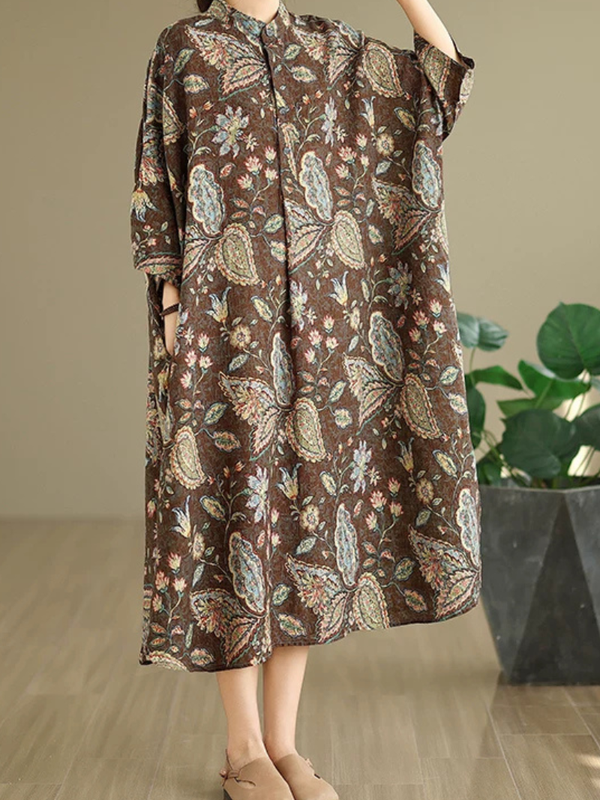 Weekend-to-Anywhere Confidence — Boho Midi Shirt Dress in Cotton Linen Blend