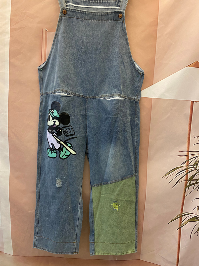 My Beating Heart Denim Cartoon Overall Dungaree