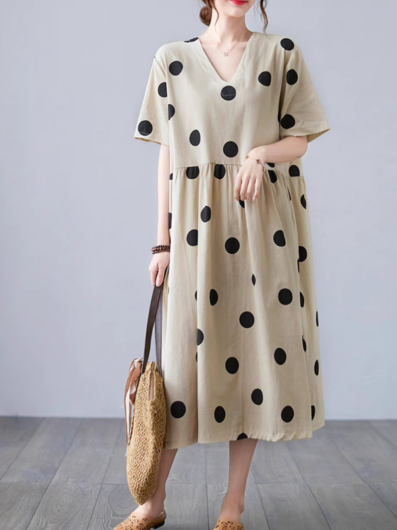 Women's Summer Fashionable  Printed Dot  Design A-line Dress