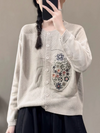 Women's Stylish Embroidered knitted Sweater Dress