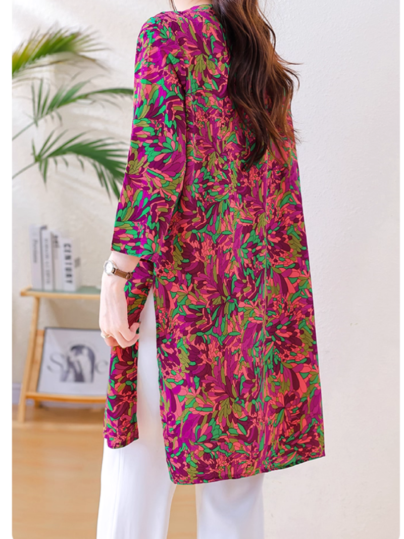 Sommer trendy & anmutiger lässig gedruckter Midi Top
