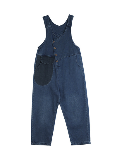 Women's Long Pockets Overalls Denim Cotton Dungarees