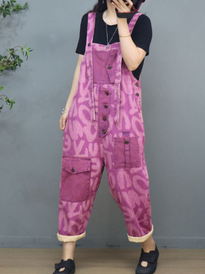 Women's Purple Overall Dungarees