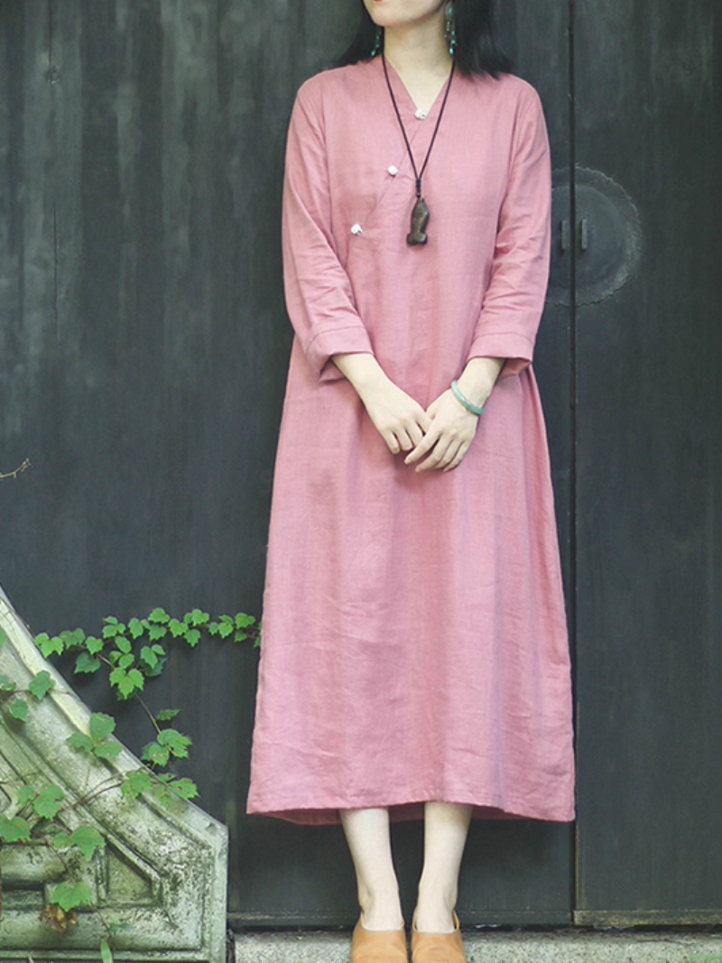 Women’s Stylish & Timeless Button-Up Loose A-Line Dress