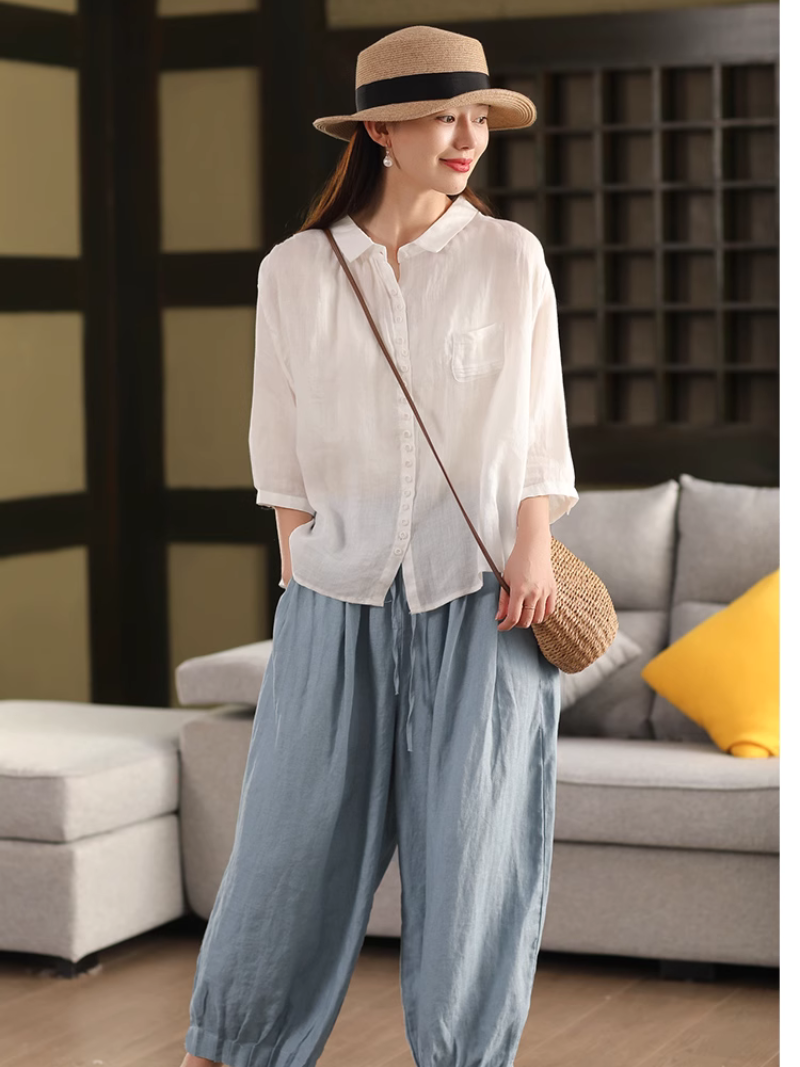 Women's Artistic Style & Cool Solid Color Plaid Bottom