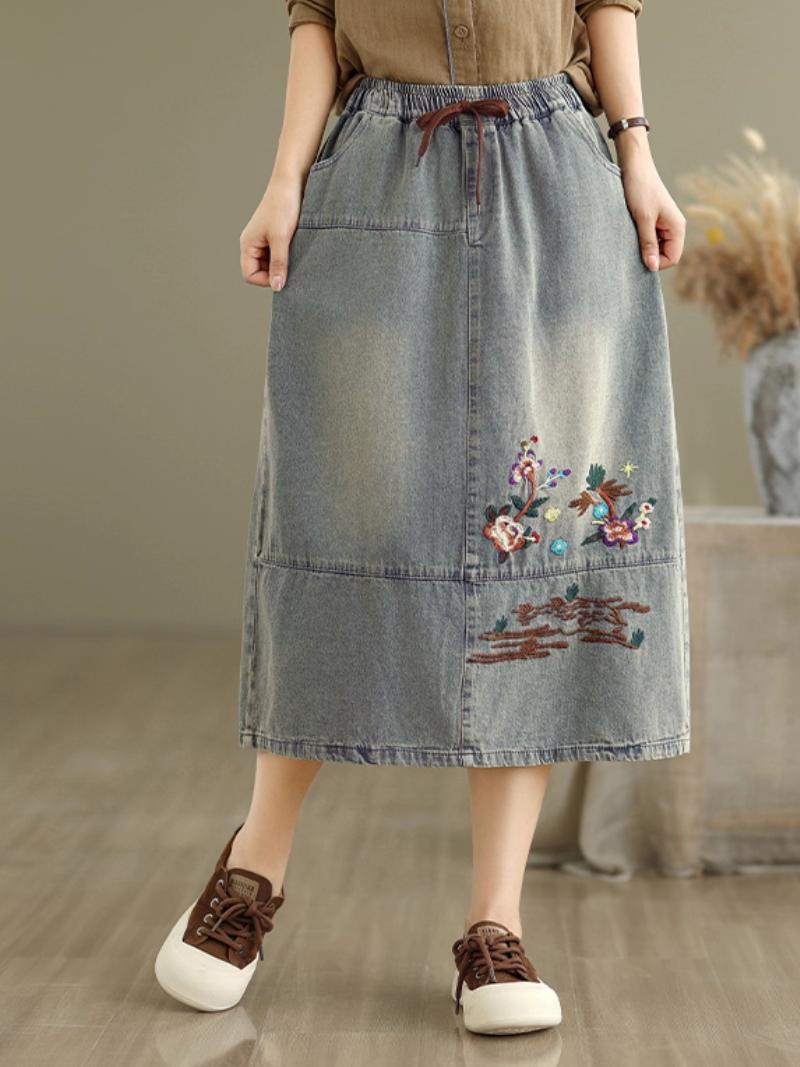 Women's Summer Embroidered Casual Loose Stylish Bottom