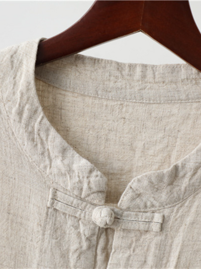 Women's Stylish Plate Button Loose Vintage Shirt Dress