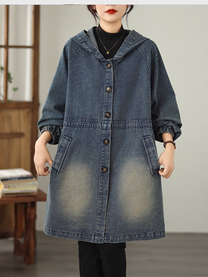 Women's Summer Stylish & Comfy  Denim Hooded Loose Jacket