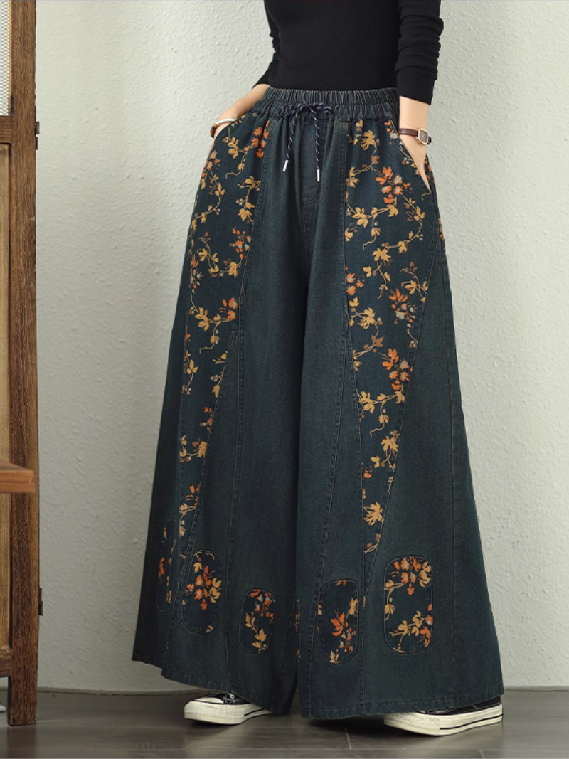 Women’s Casual Elegant & Easy Printed Style Loose Bottom