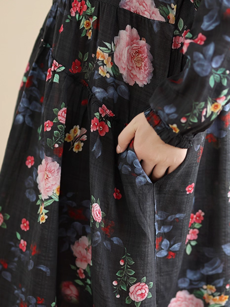 Boho Floral Beach Midi Dress for Summer Comfort