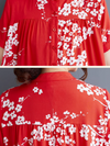 Women's Everyday Wear Stand Collar Printed A-Line Dress