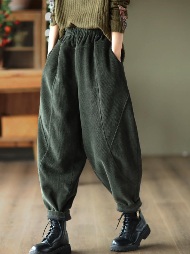 Women's Timeless Appeal Velvet Harem Pants Strip Bottom