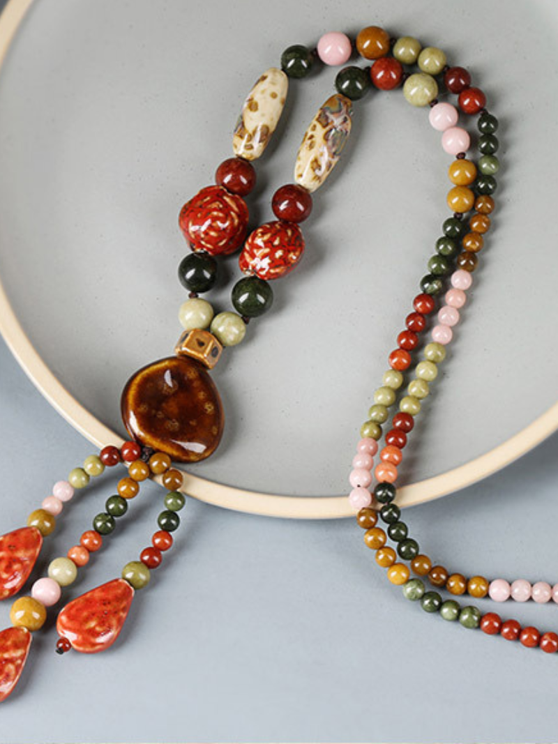 Women's Summer Boho Chic Crystal Pendant Necklace