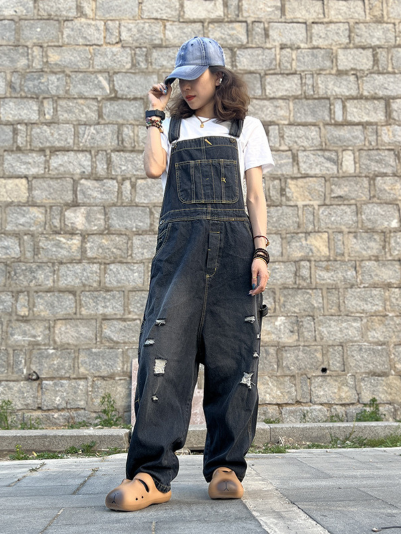 Women's Black  Jeans Dungaree 