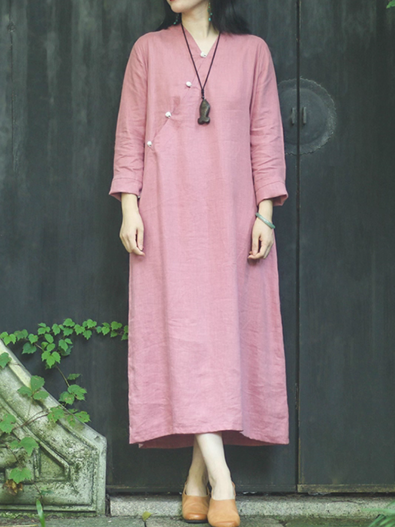 Women’s Stylish & Timeless Button-Up Loose A-Line Dress