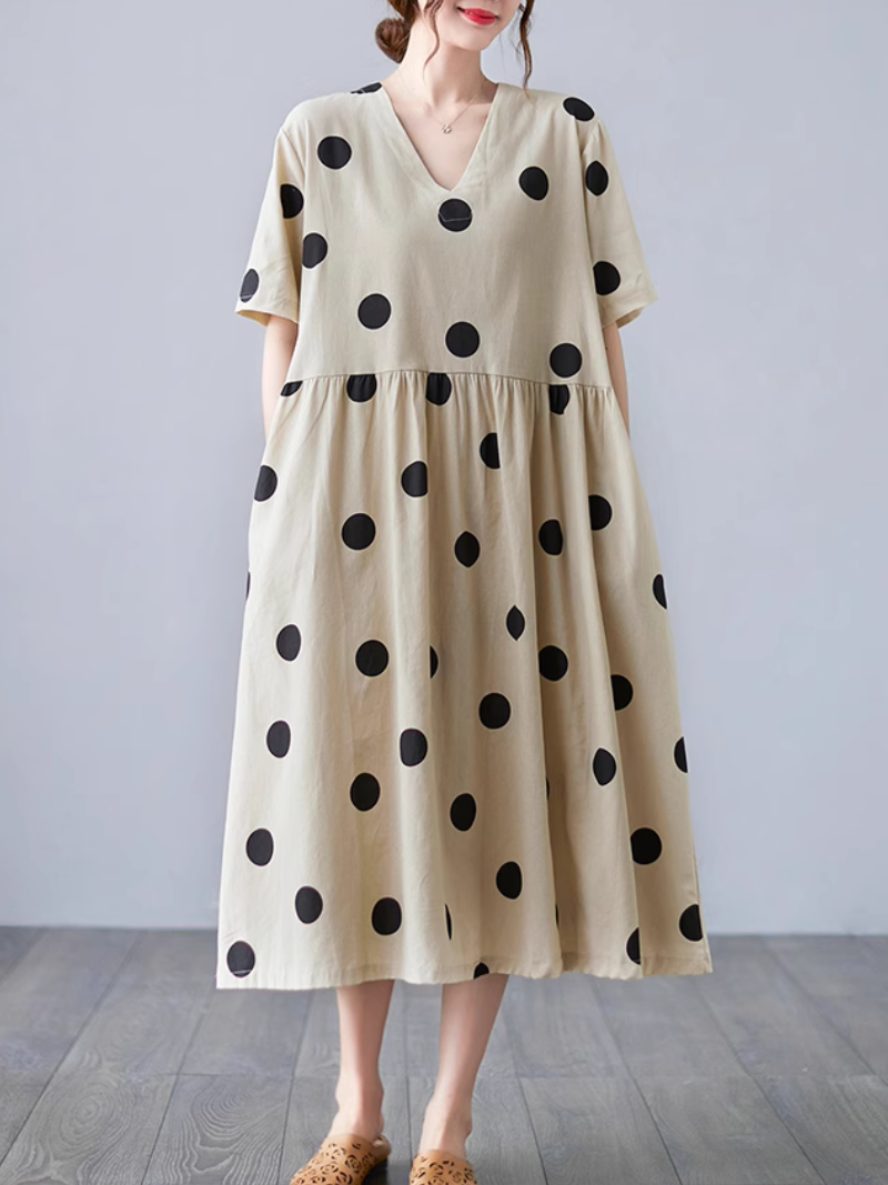 Women's Summer Fashionable  Printed Dot  Design A-line Dress