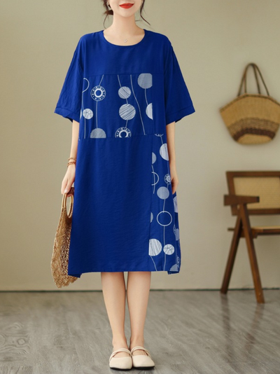 Women's Royal-Blue A-line Dress