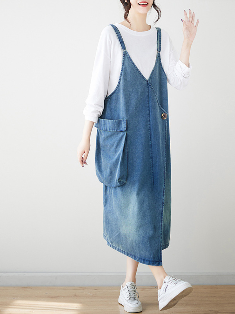 Women's Fashionable Cool Loose A-line Skirt Type Jumpsuit Dress