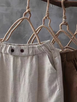 Pantalones de lino de verano para mujeres pantalones casuales delgados