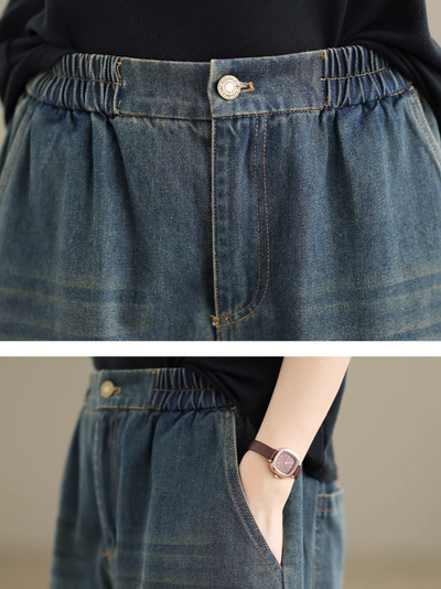 Women's Summer Trendy Fashionable Pockets Button Bottom