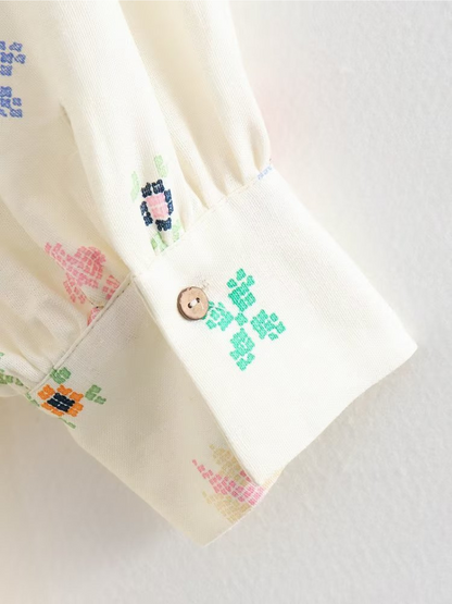  Women's Embroidered A-LIne Dress