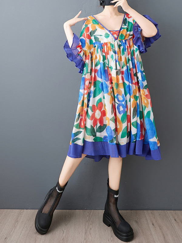 Stylish Floral Midi Dress for Women