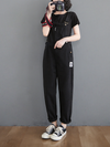 Women Comfortable And Charming Loose Bottom Dungarees