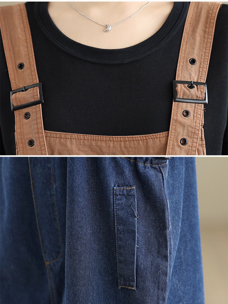Ladies Brown denim overall