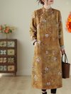 Women's Elegant Floral Bliss Side Pockets Midi Dress