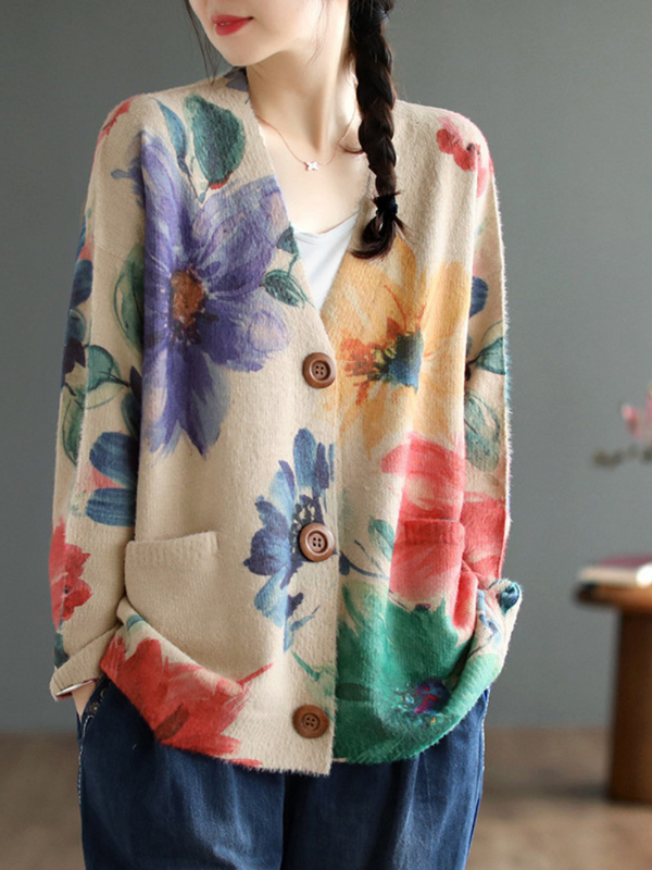 women's Floral Printed Cardigans